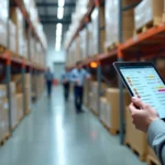 Gestor monitora datas de validade no estoque por sistema em tablet