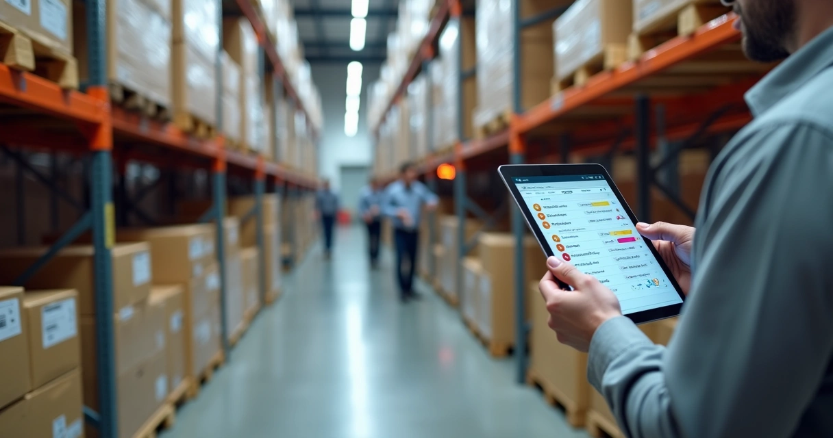 Gestor monitora datas de validade no estoque por sistema em tablet