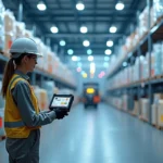 Linha de produção de plásticos com prateleiras de matéria-prima rastreada por sistema digital