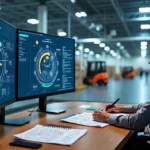 Gestor analisa painel digital de fluxos logísticos e integrações de WMS