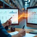 Comparação lado a lado entre tela de WMS e marketplace com pedidos sincronizados